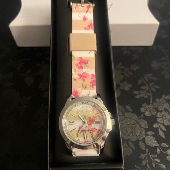 Floral Striped Watch (NIB) - Picture 1 of 6